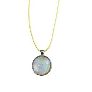 Silver Tone Pendant with Pastel Resin whimsy fairy